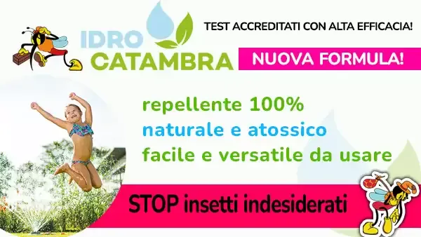 Idrocatambra: test accreditati con alta efficacia, nuova formula. Repellente 100% naturale e atossico, facile e versatile da usare. Stop insetti indesiderati.