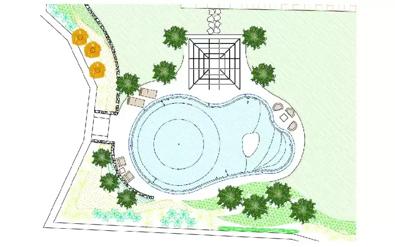 Piante di Catambra a bordo piscina