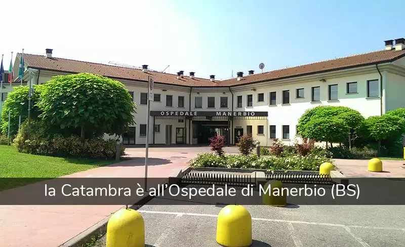 la Catambra è all'Ospedale di Manerbio (BS) — piante Catambra davanti all'ingresso dell'ospedale